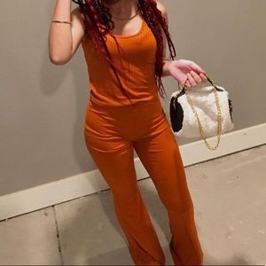 Burnt orange 2-piece pants set
